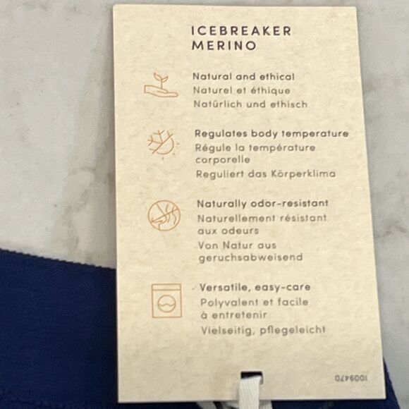 icebreaker NEW Mens L 200 Zone Seamless Leggings Base Layer Blue Merino Blend - Picture 10 of 15